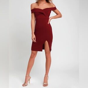 Lulus Classic Glam Off-the-Shoulder Bodycon Dress